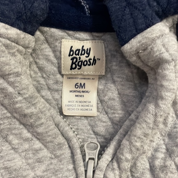 Adorable gray and blue hoodies zip up - Picture 2 of 2